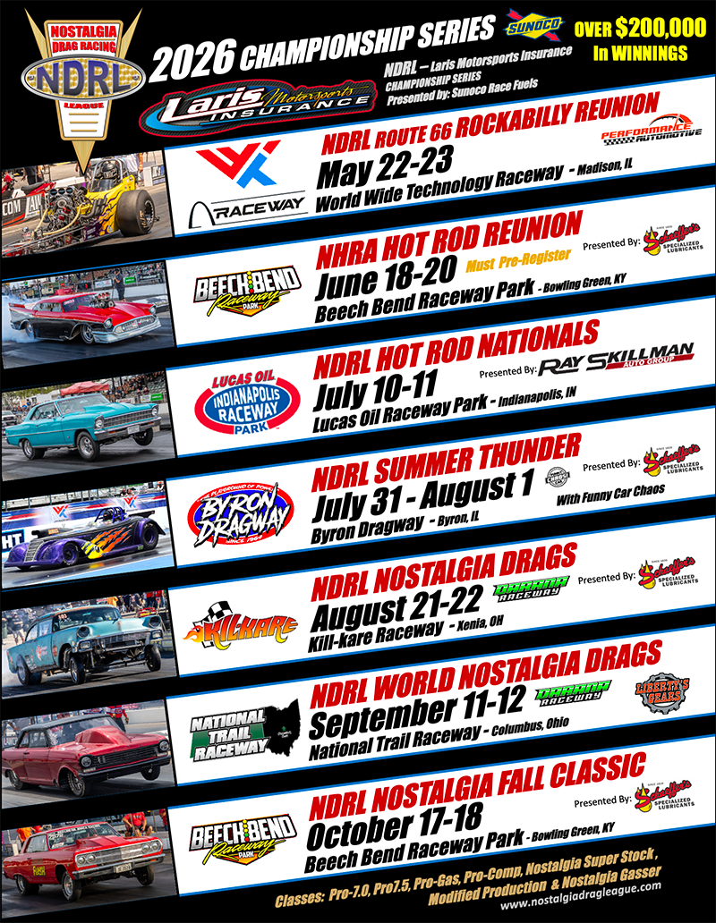 NDRL 2026 Race Schedule